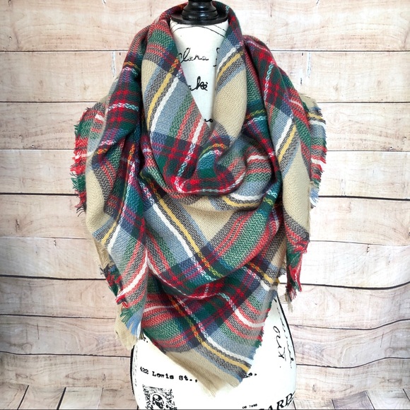 Accessories - Luxury Cashmere Acrylic Knitted Triangle Scarf